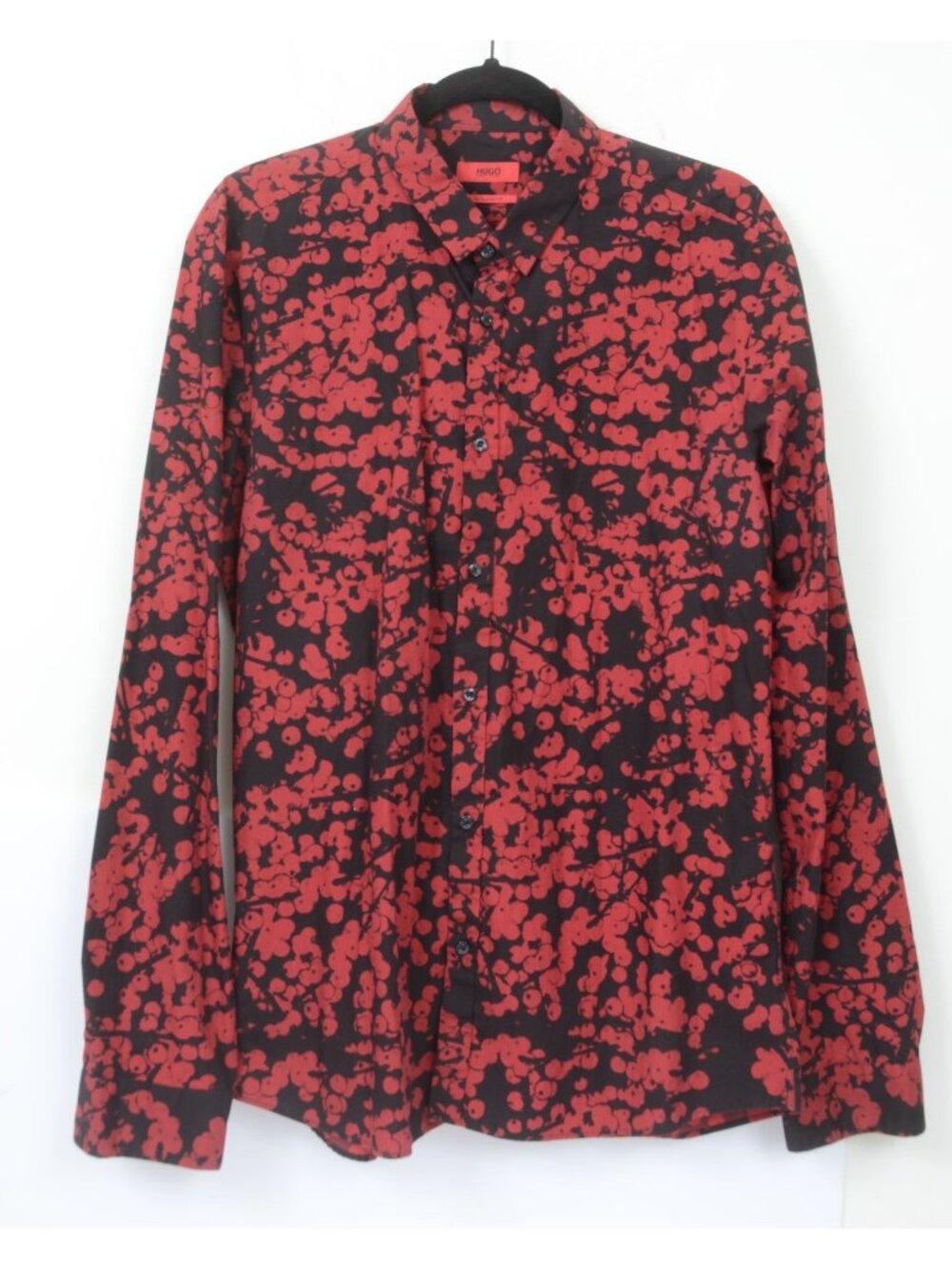Hugo Boss Ermo Men's XL Slim Fit Red‎ Label Long Sleeve Button Down Shirt Party